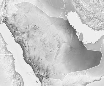 Saudi Arabia relief map