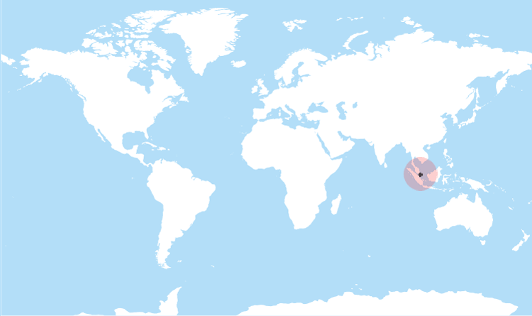 World map Singapore highlighted World map Singapore highlighted