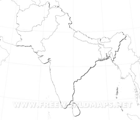 South Asia outline map