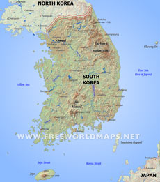 South Korea topography