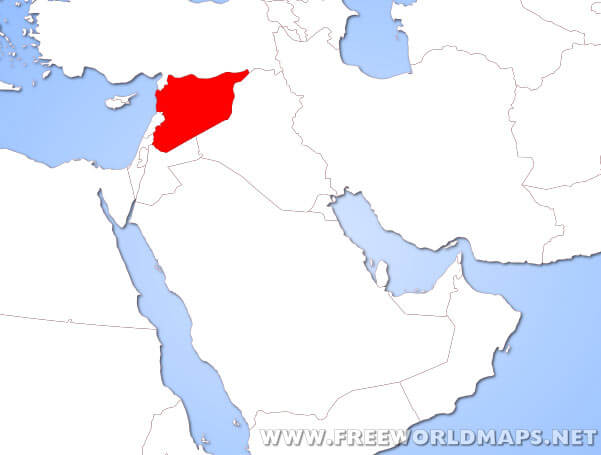 Syria location in Asia