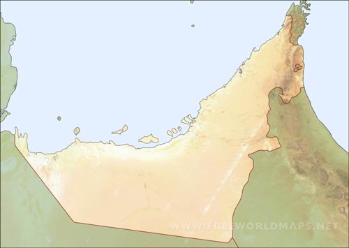 United Arab Emirates blank HD map