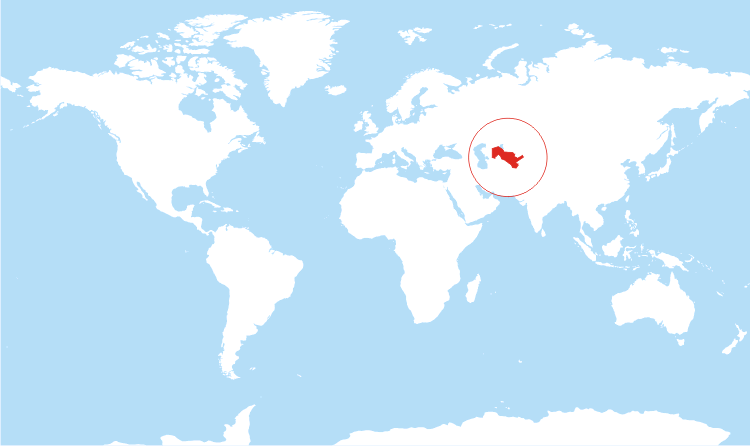 World map Uzbekistan highlighted World map Uzbekistan highlighted