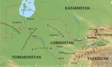 Physical map of Uzbekistan Physical map of Uzbekistan