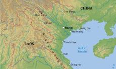 Physical map of Vietnam