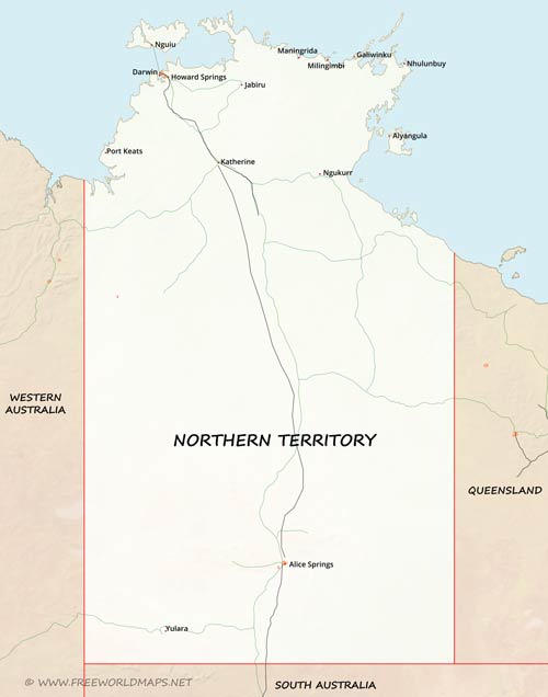 Northern Territory map