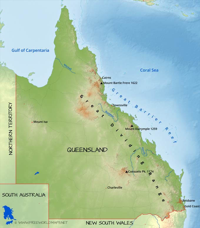 Queensland map