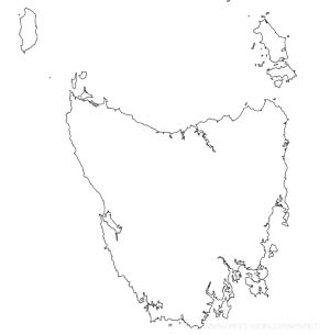 Tasmania outline map HD