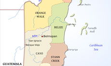 Belize political map