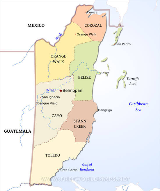 Belize Political Map