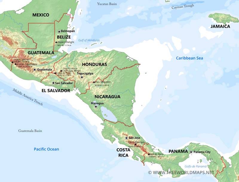 Central America geography