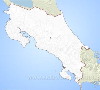 Costa Rica blank map