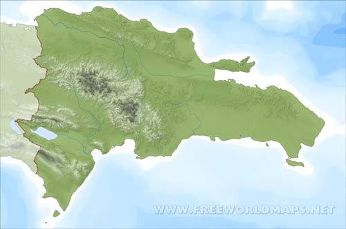 Dominican Republic blank HD map