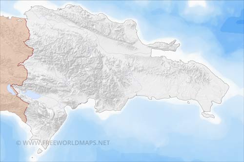 Dominican Republic shaded relief map
