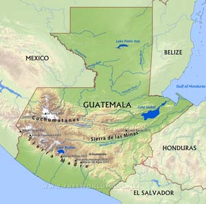 Guatemala physical map