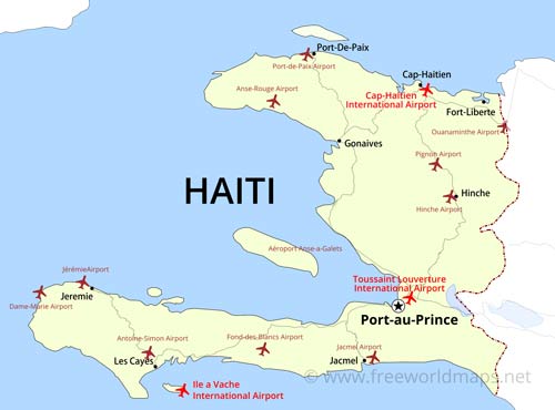 Haiti airports map