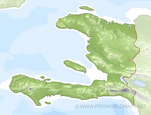 Haiti HD blank relief map