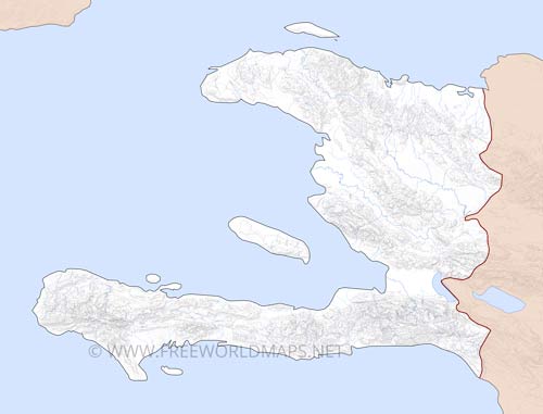 Haiti shaded relief contours