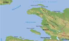Physical map of Haiti