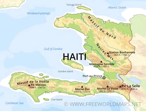 Haiti physical map