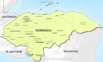 Honduras political map