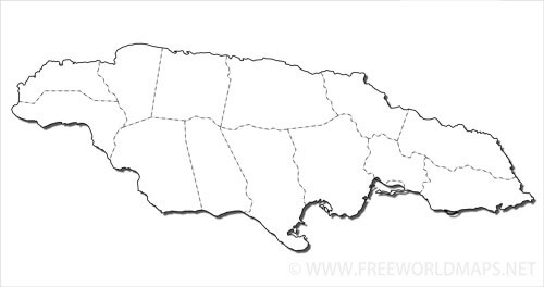Jamaica contour map