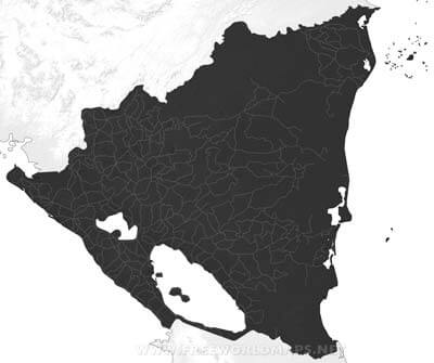 Nicaragua black & white  map