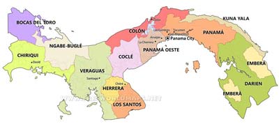 Panama political map