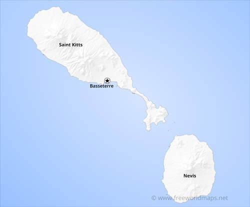 Saint Kitts and Nevis simple map
