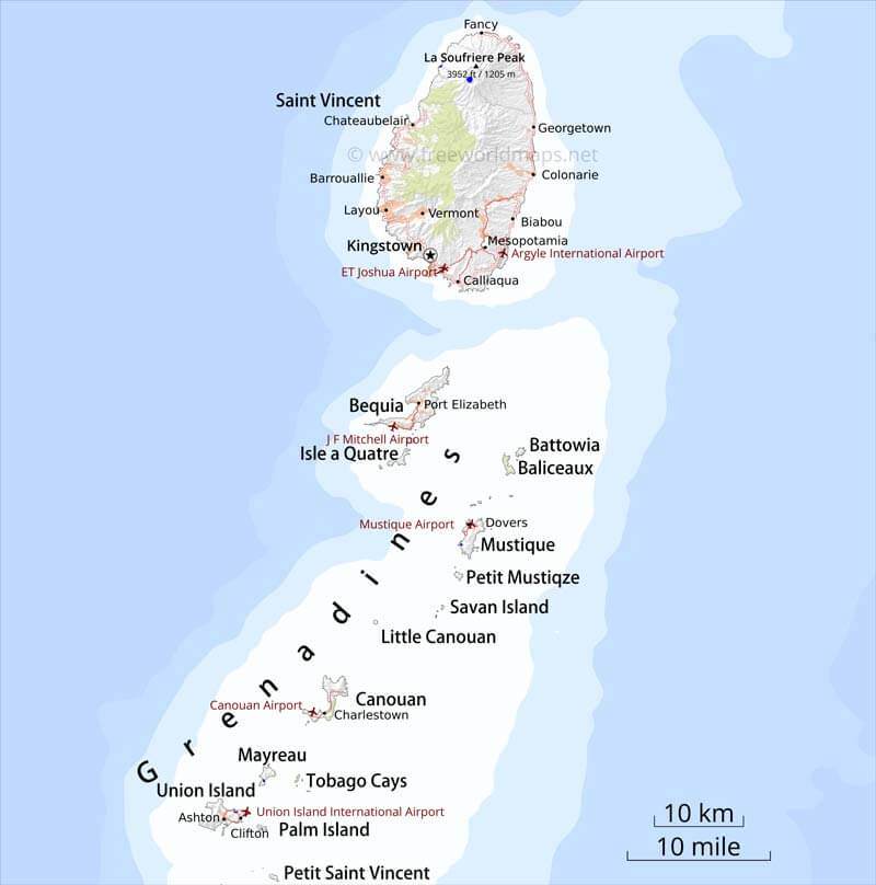 Saint Vincent and the Grenadines Map
