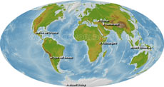 Map of the Volcanic 7 Summits