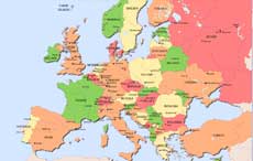 Editable map of Europe