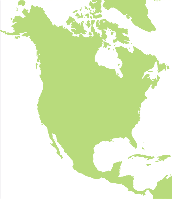 Simple map of North America