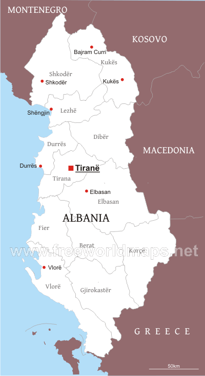 Albania Political Map