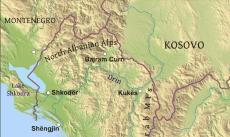 Physical map of Albania Physical map of Albania