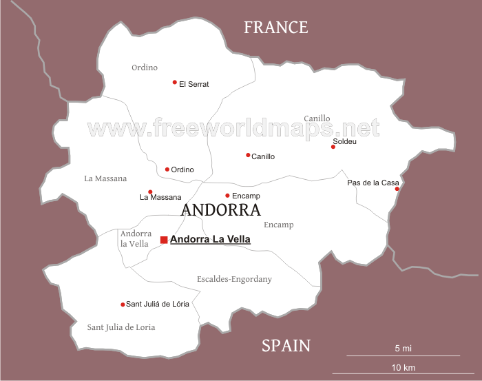 Andorra Political Map Andorra Political Map