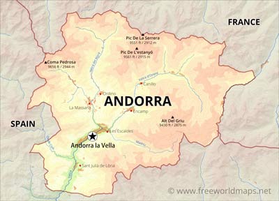 Andorra physical map