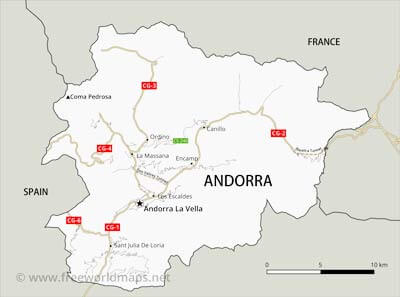 Andorra road map Andorra road map