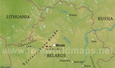 Physical map of Belarus