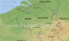 Physical map of Belgium