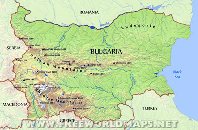 Bulgaria physical map