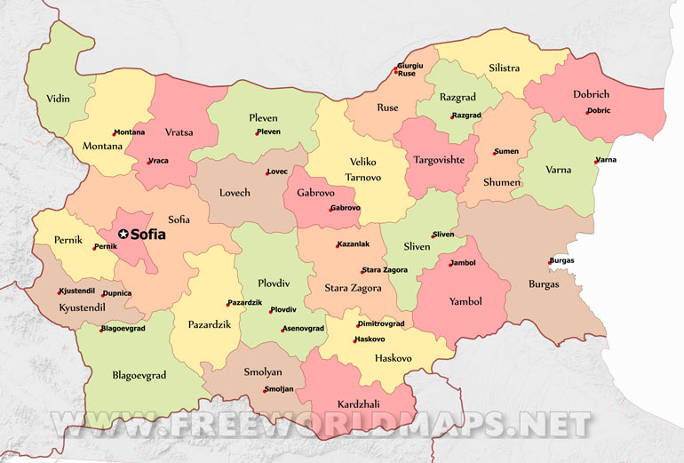 Bulgaria Political Map