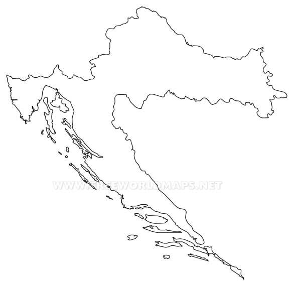 Croatia outline map Croatia outline map