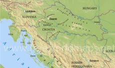 Physical map of Croatia Physical map of Croatia