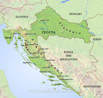 Croatia physical map Croatia physical map