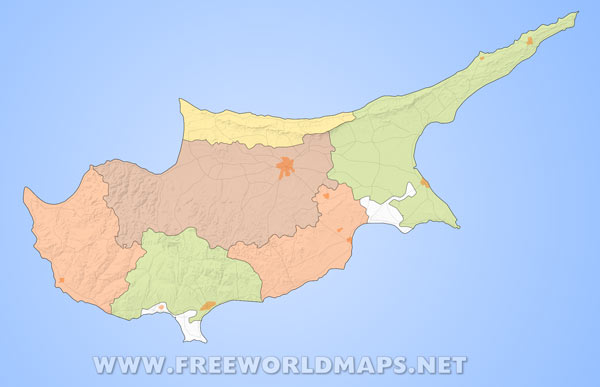 Cyprus blank map HD