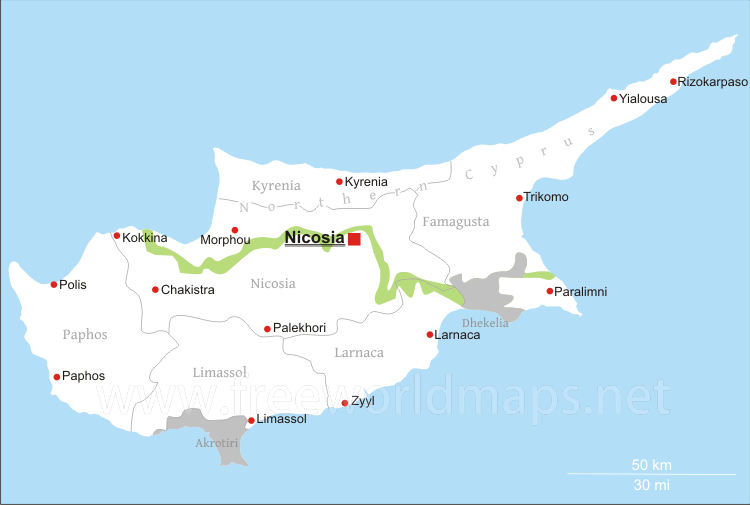 Cyprus Political Map