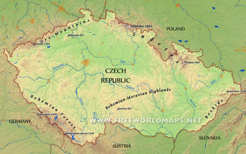 Czechia physical map
