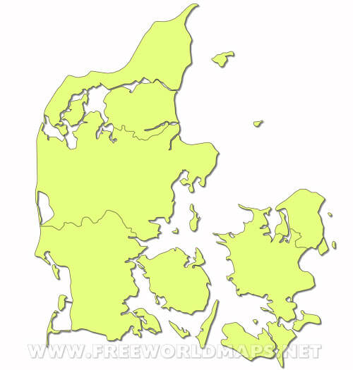 Denmark blank map HD