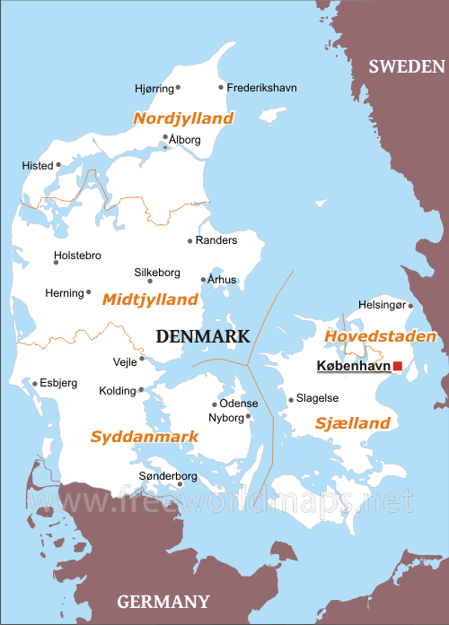 Denmark Political Map